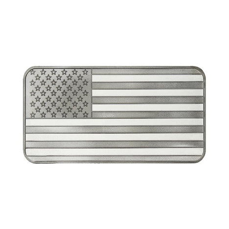 10 Ounce Silvertowne Mint .999 Silver American Flag Bar