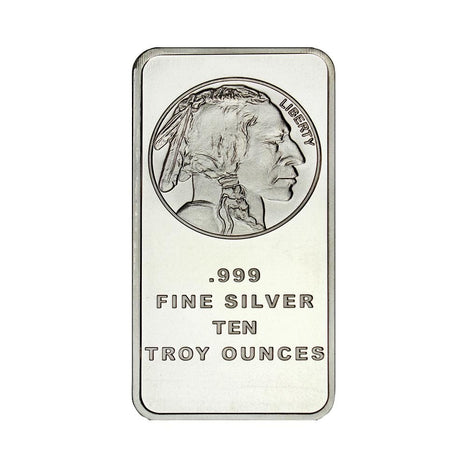 10 Ounce Silvertowne Mint .999 Silver Buffalo Bar