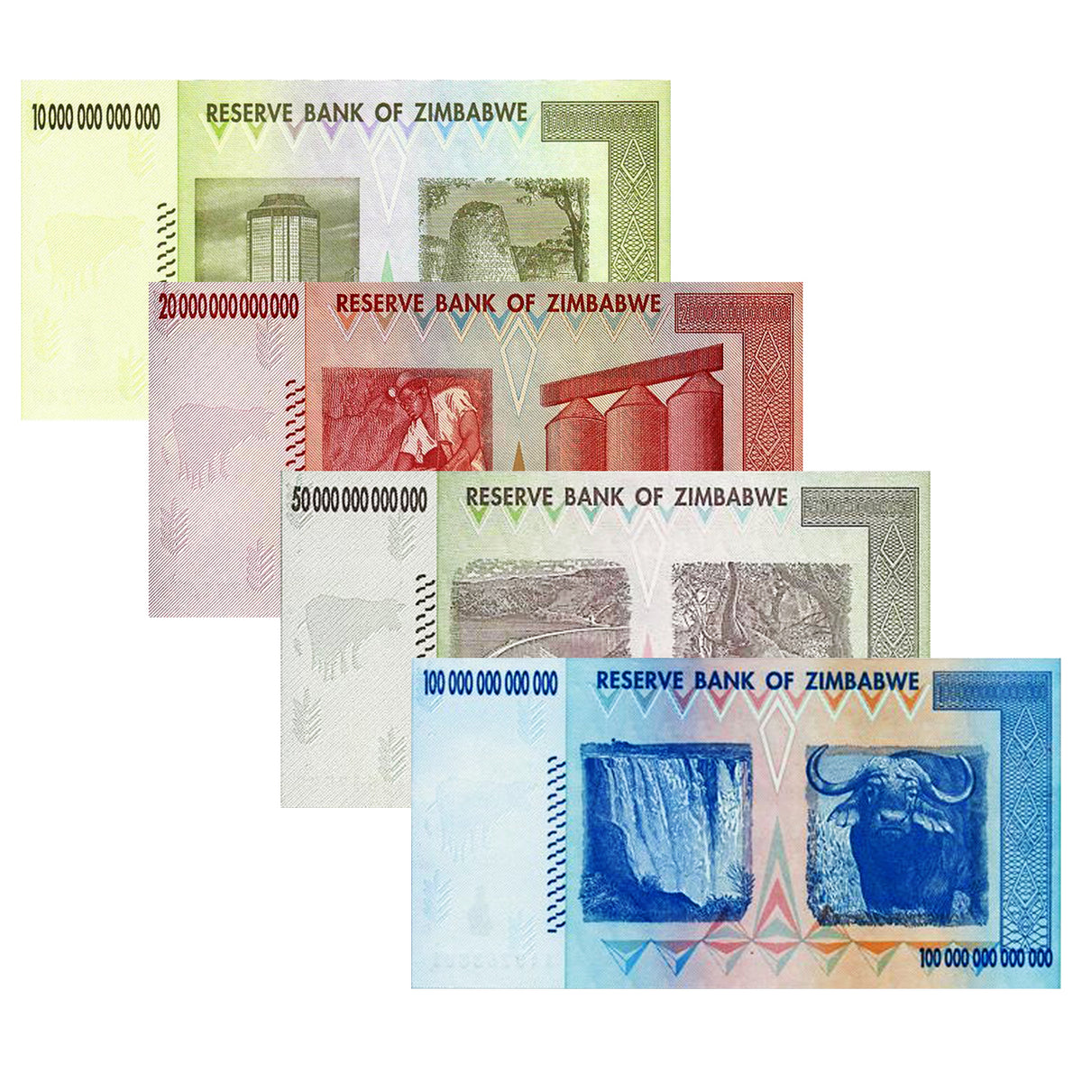 100 Trillion Zimbabwe Banknotes 2008 AA Series Uncirculated