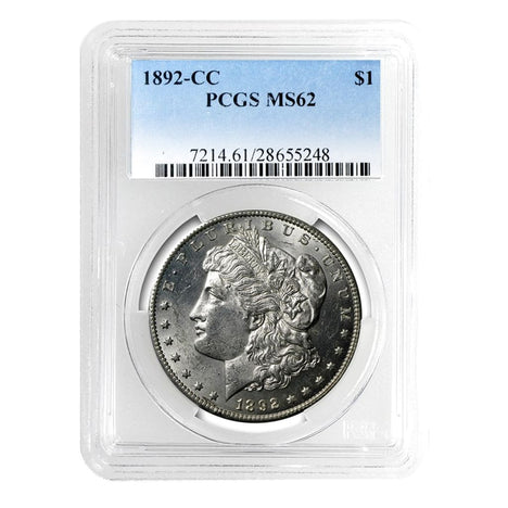 1892-CC Morgan Dollar MS62 PCGS