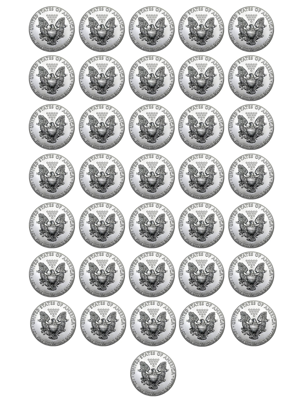 1986-2025 $1 American Silver Eagles Brilliant Uncirculated Complete Set