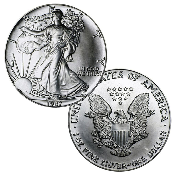 アメリカンイーグル☆　シルバー 1987 $1 American Silver Eagle - .999 Fine Silver 1 Troy Ounce