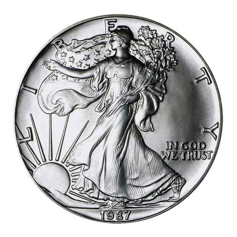 1987 $1 American Silver Eagle MS69 PCGS OBV