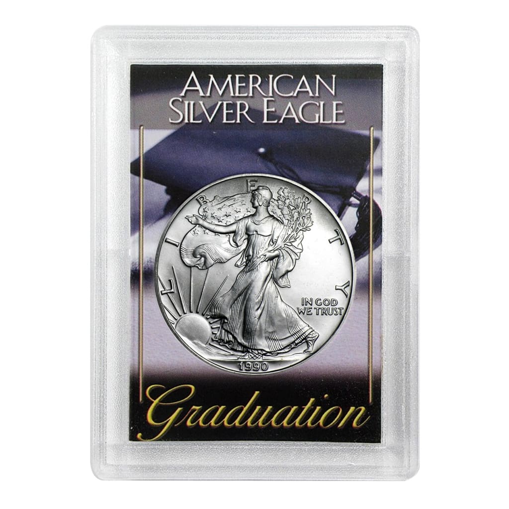 1990 $1 American Silver Eagle HE Harris Holder - Graduation Design