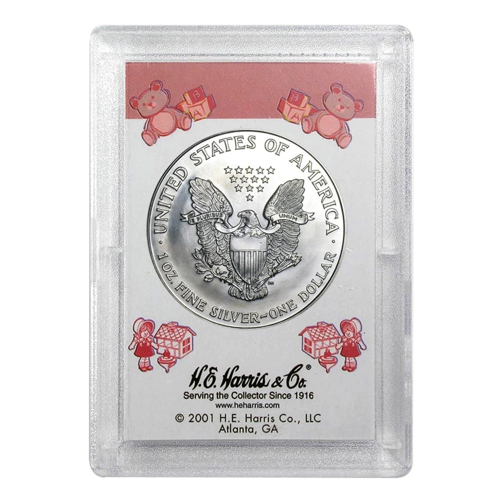 1991 $1 American Silver Eagle HE Harris Holder - Its A Girl! Design