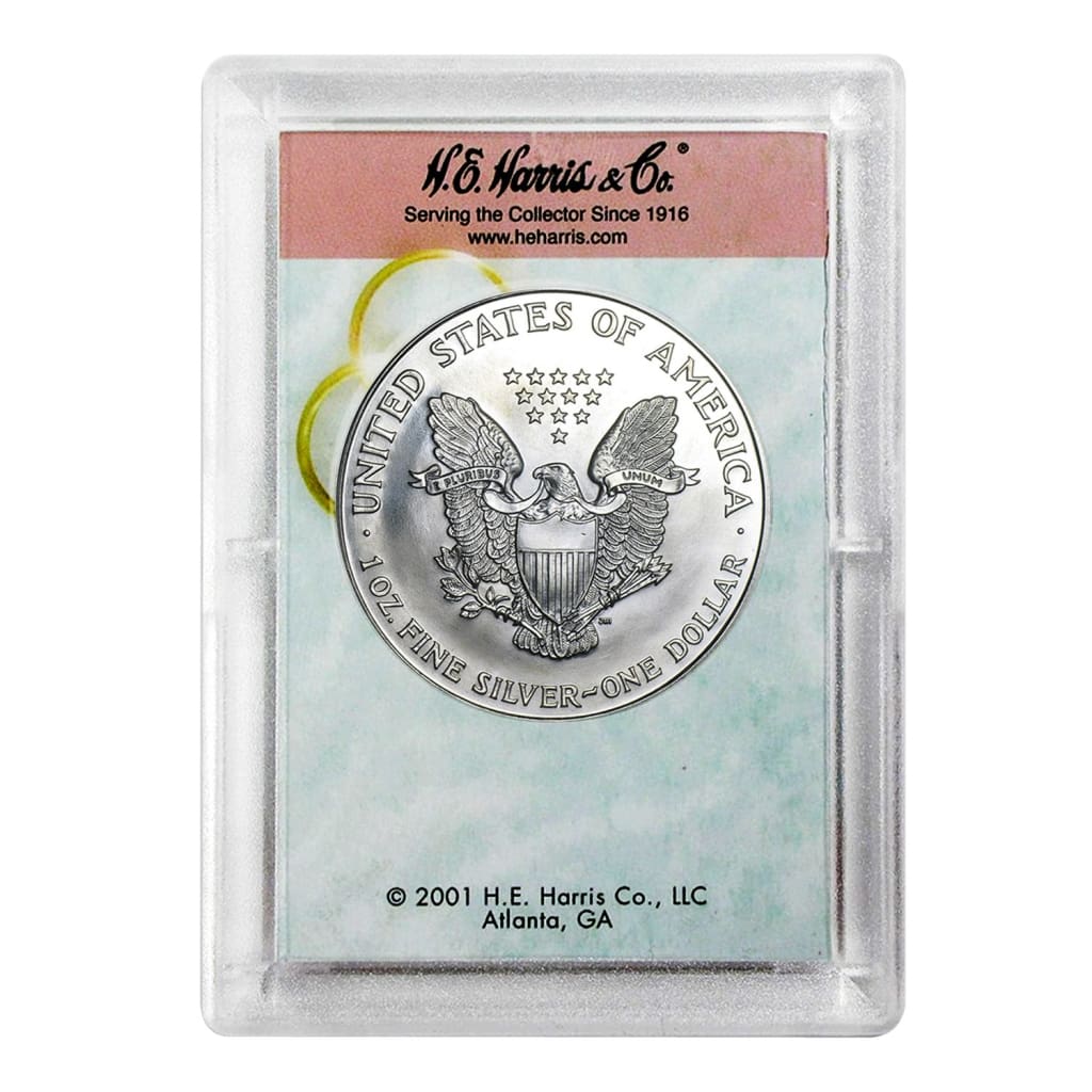 1991 $1 American Silver Eagle HE Harris Holder - Wedding Day Design