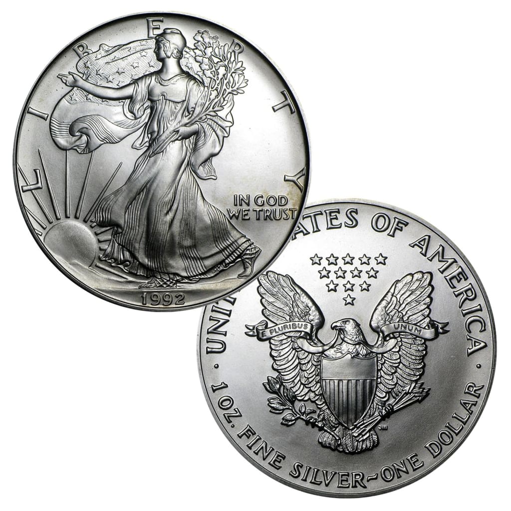 1992 $1 American Silver Eagle BU In US Mint Gift Box