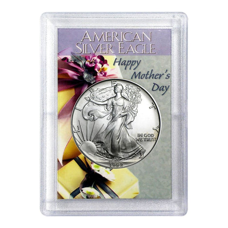 1992 $1 American Silver Eagle HE Harris Holder - Mothers Day Design