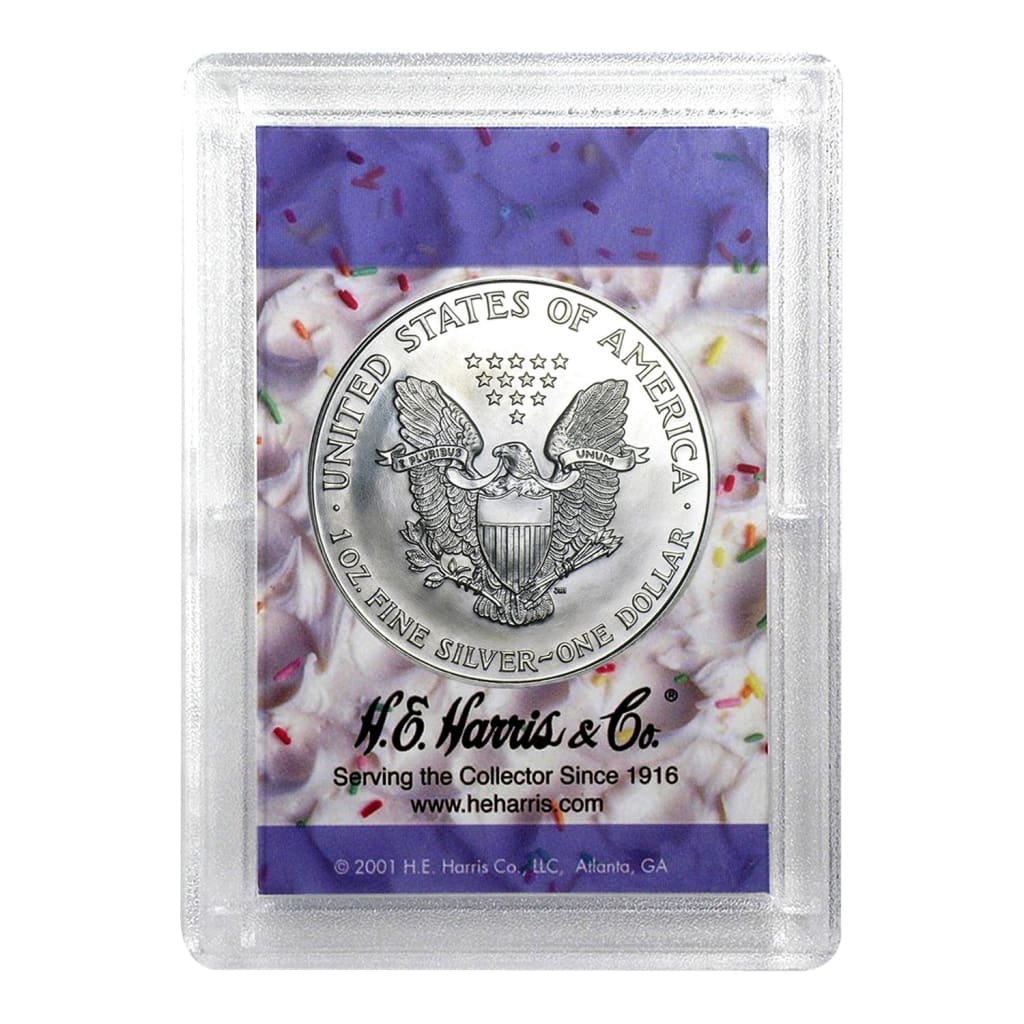 1993 $1 American Silver Eagle HE Harris Holder - Birthday Design