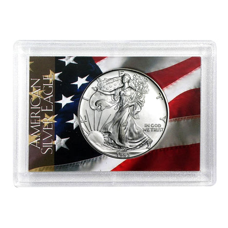 1993 $1 American Silver Eagle HE Harris Holder - Flag Design