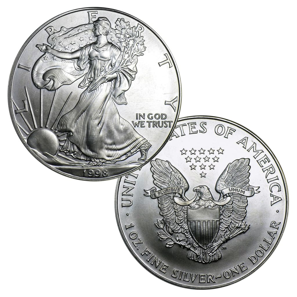 1998 $1 American Silver Eagle BU In US Mint Gift Box