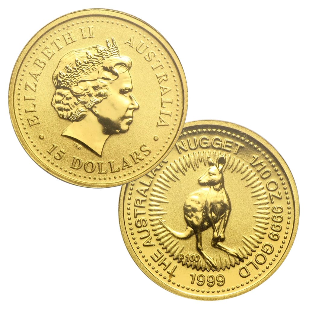1999 1/10 Oz Australian Gold Nugget Kangaroo