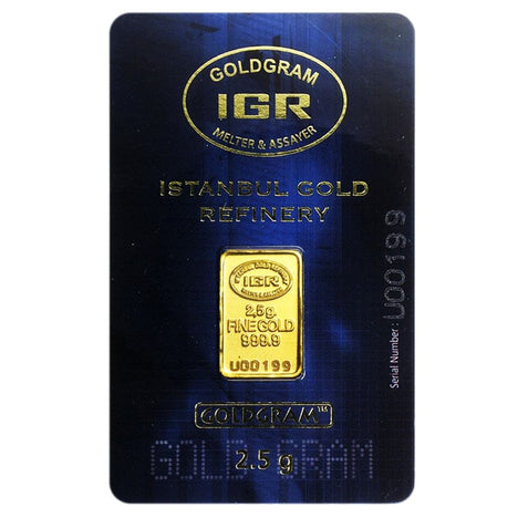 2.5 Gram .9999 Gold Bar - Istanbul Gold Refinery