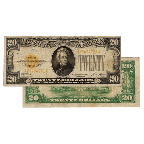 $20 - 1928 Gold Certificate - Very Good