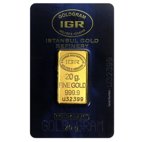 20 Gram .9999 Gold Bar - Istanbul Gold Refinery