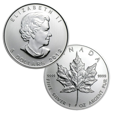 2012 Canadian Maple Leaf - 1 Troy Ounce .9999 Silver BU