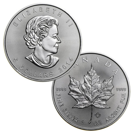 2014 Canadian Maple Leaf - 1 Troy Ounce .9999 Silver BU