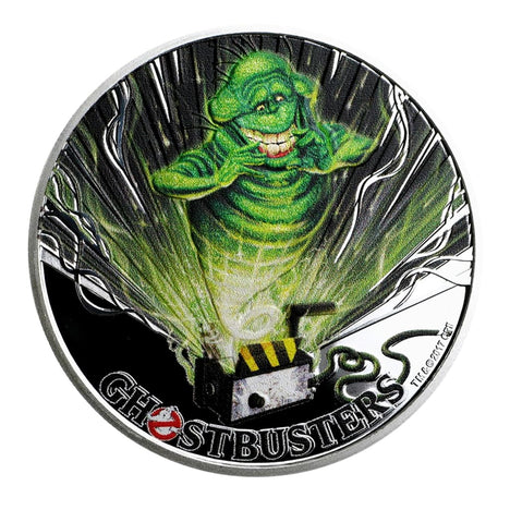 2017 Tuvalu 1 oz .999 Silver Ghostbusters Slimer Colorized with Box