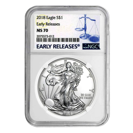 2018 $1 American Silver Eagle MS70 NGC - Early Releases