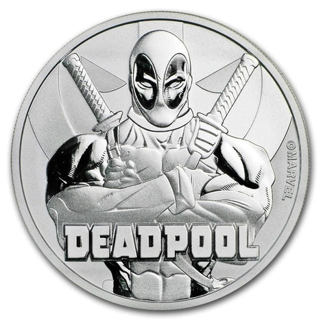 2018 $1 Tuvalu 1 oz .999 Silver Marvel Series Deadpool BU