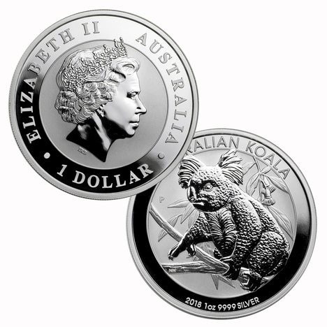 2018 1 Oz .9999 Silver $1 Australian Koala Brilliant Uncirculated