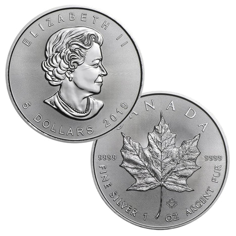 2019 $5 Canadian Maple Leaf - 1 Troy Ounce .9999 Silver BU