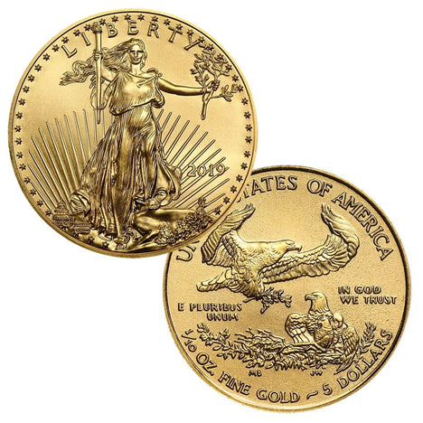 2019 $5 Gold American Eagle 1/10 Ounce Brilliant Uncirculated BU