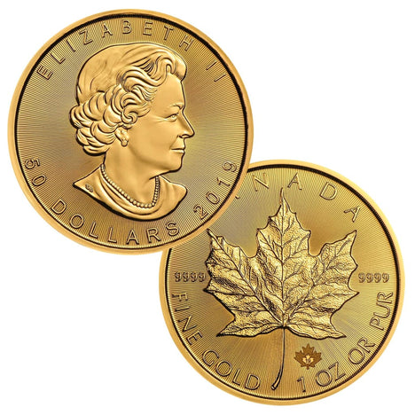2019 $50 Canada 1oz Gold Maple Leaf Brilliant Uncirculated BU