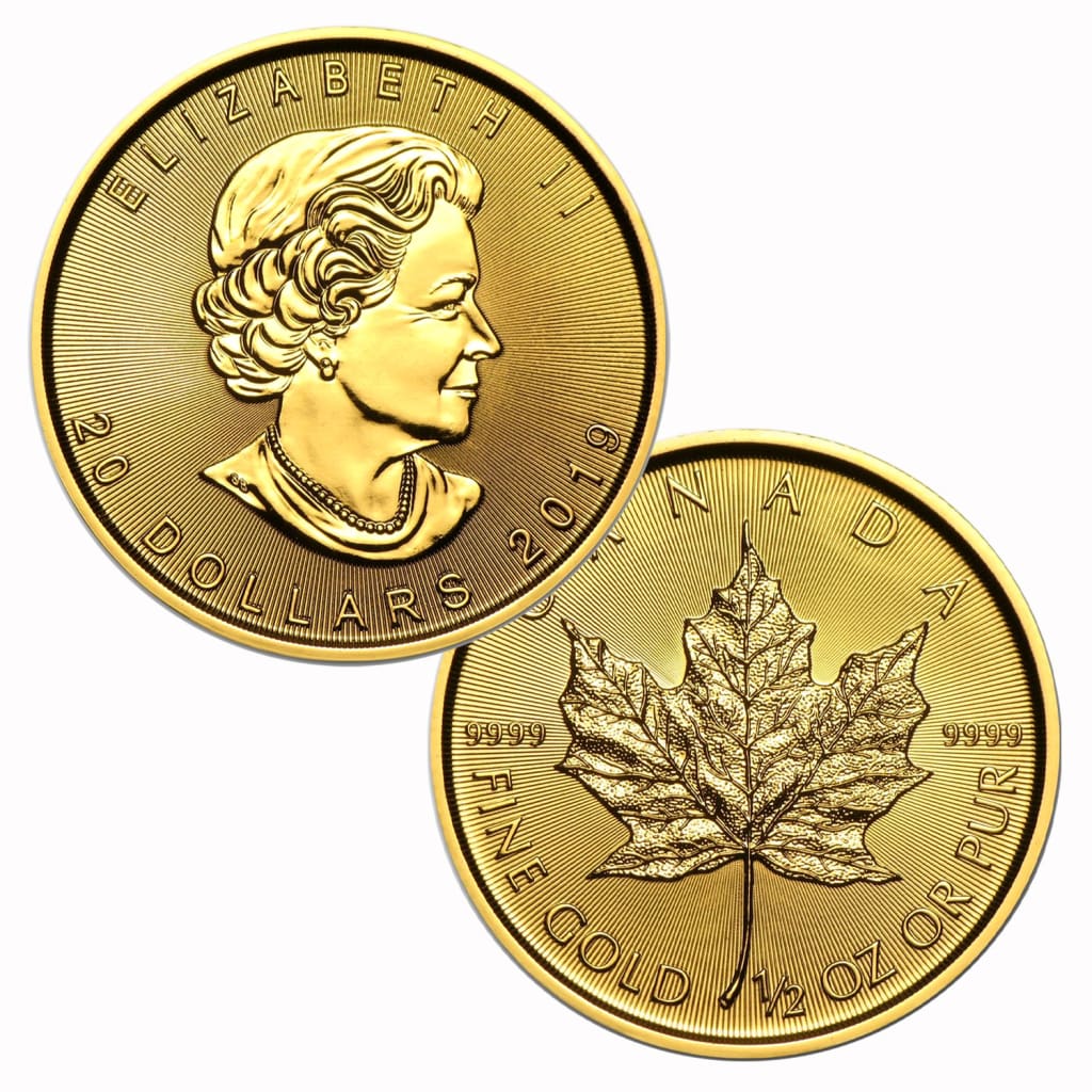 2019 Canada $20 1/2 oz .9999 Gold Maple Leaf BU