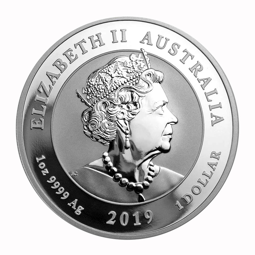 2019 1 oz .9999 Silver $1 Australian Double Dragon Coin Brilliant Unci