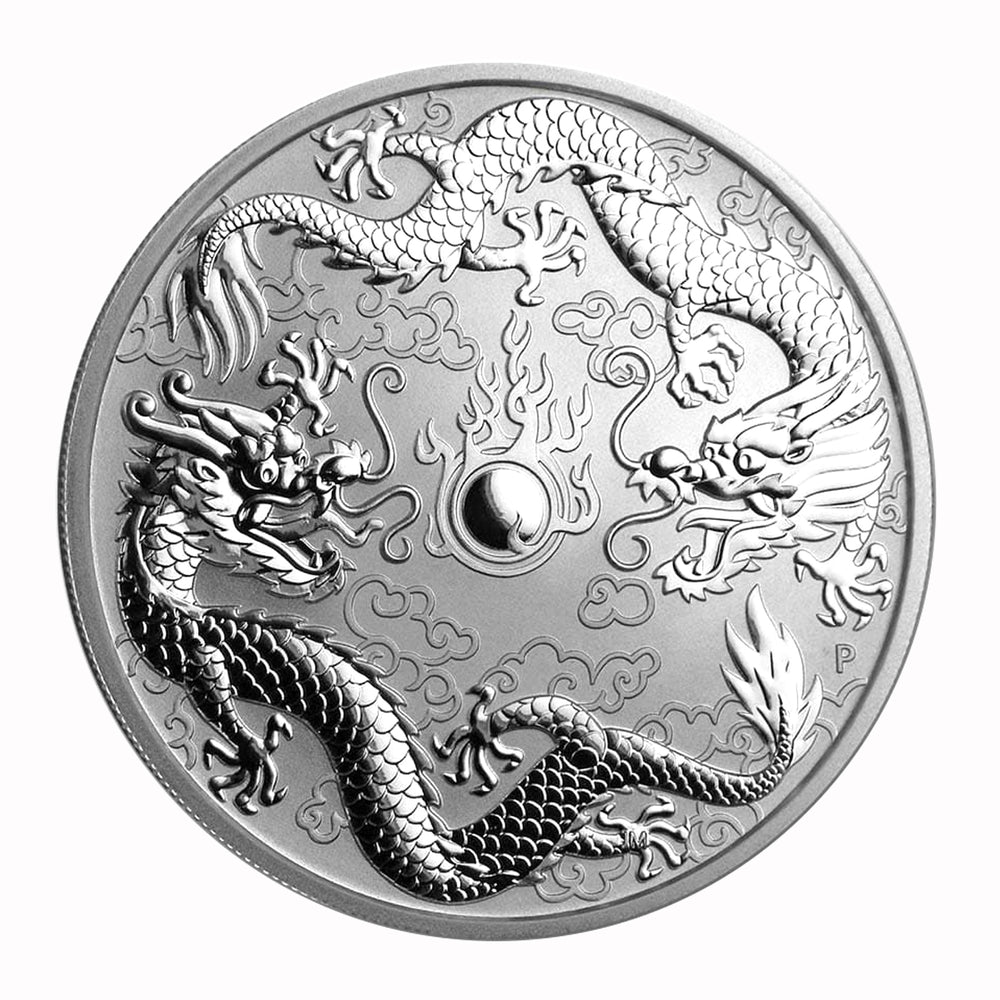 2019 1 oz .9999 Silver $1 Australian Double Dragon Coin Brilliant Unci