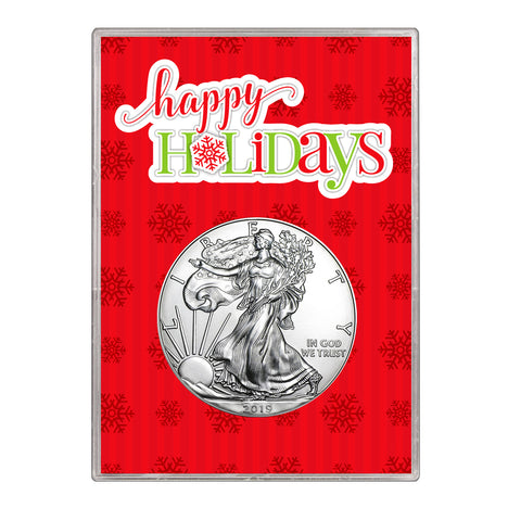 2019 $1 American Silver Eagle Gift Holder – Happy Holidays Design