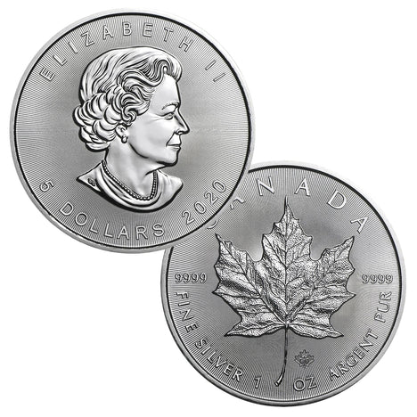 2020 $5 Canadian Maple Leaf - 1 Troy Ounce .9999 Silver BU