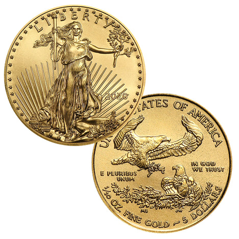 2020 $5 1/10 oz Gold American Eagle BU Brilliant Uncirculated