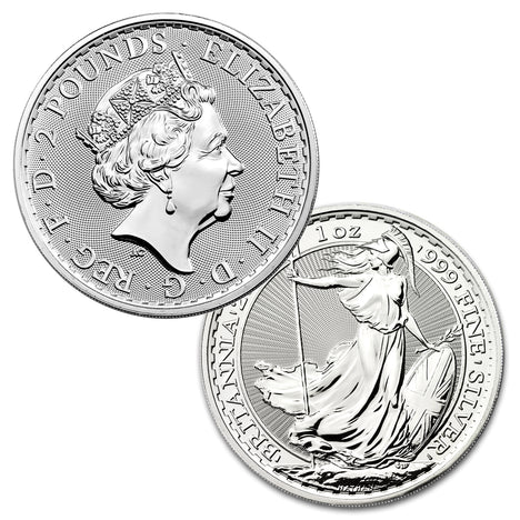 2020 Great Britain £2 Silver Britannia 1 oz .999 Brilliant Uncirculated BU