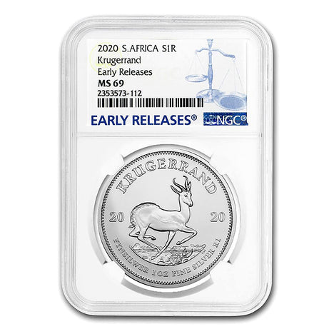 2020 South Africa Silver Krugerrand 1 oz 1 Rand MS-69 NGC - Early Releases