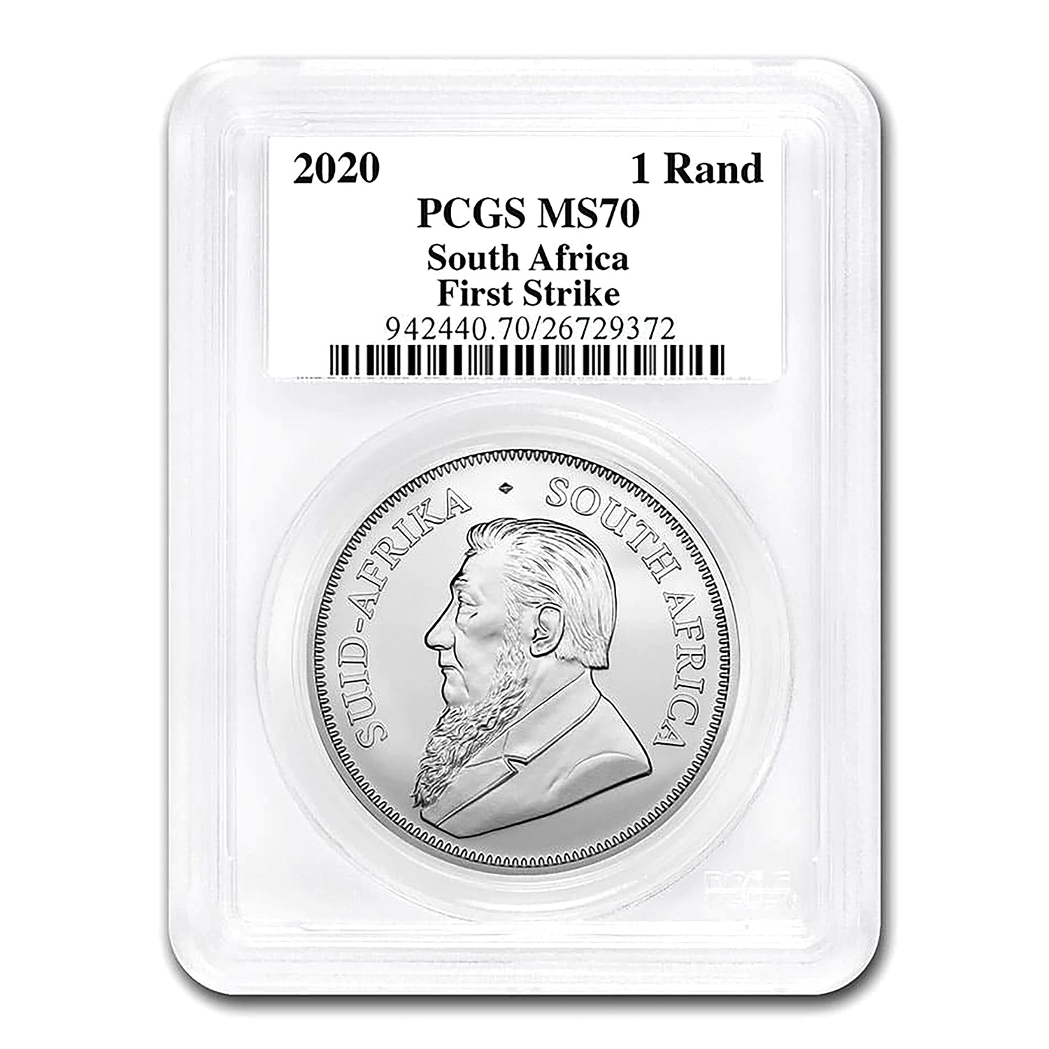2020 South Africa .999 Silver Krugerrand 1 oz 1 Rand MS-70 PCGS - First Strike