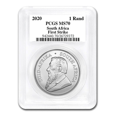2020 South Africa .999 Silver Krugerrand 1 oz 1 Rand MS-70 PCGS - First Strike