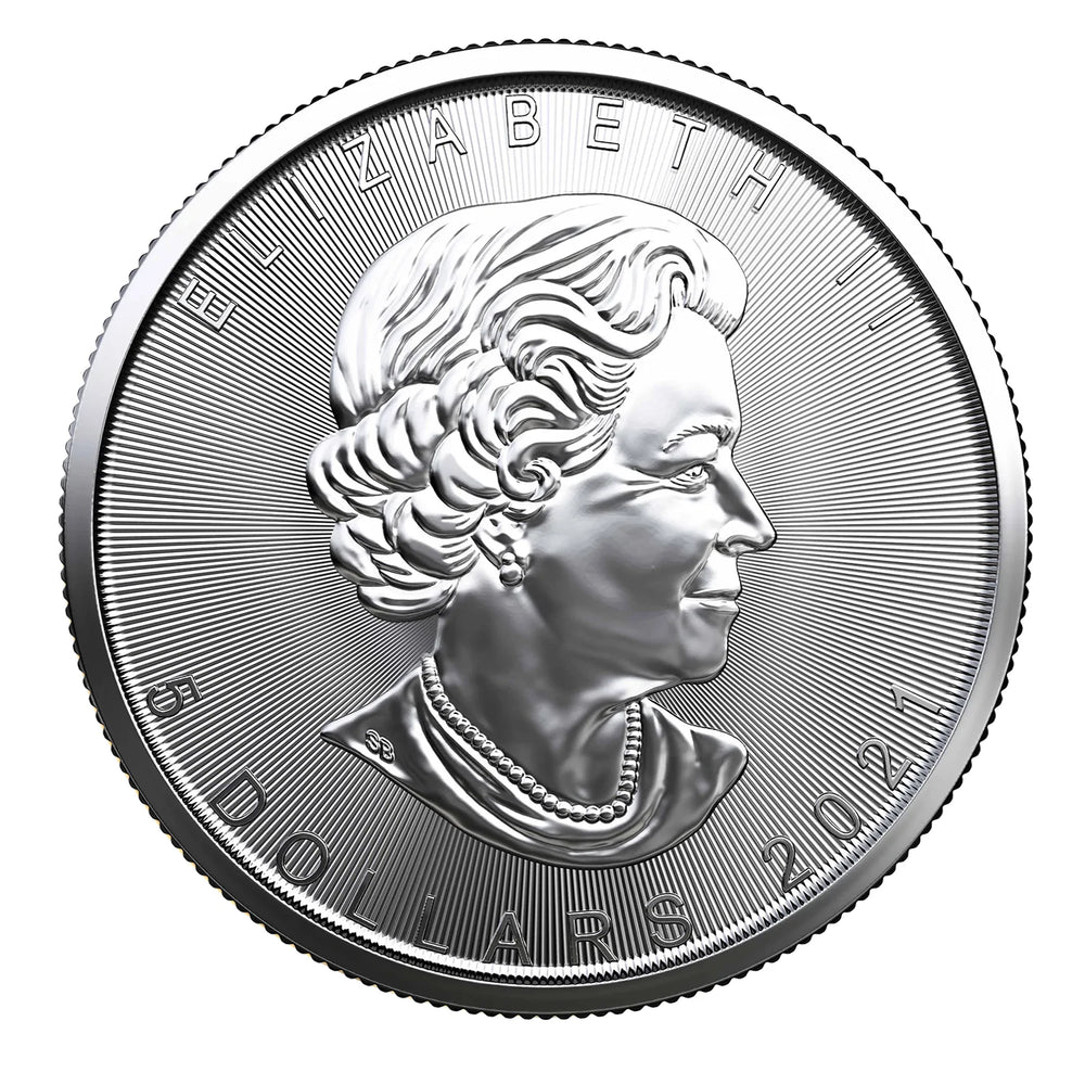 $5 Canadian Maple Leaf - 1 Troy Ounce .9999 Silver BU - Random Date
