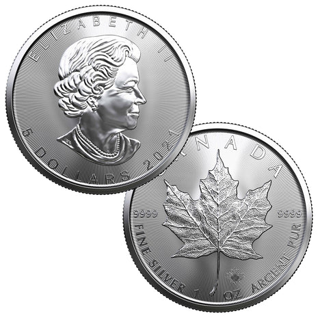 2021 $5 Canadian Maple Leaf - 1 Troy Ounce .9999 Silver BU