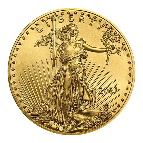 2021 $5 1/10 oz Gold American Eagle BU Brilliant Uncirculated TYPE 1
