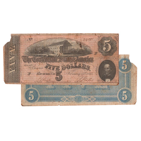 $5 - 1864 Confederate States of America (CSA) Note - Cull