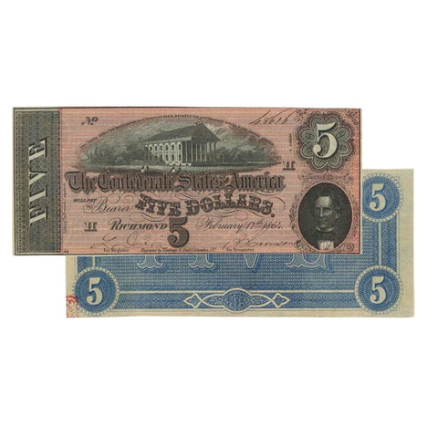 $5 - 1864 Confederate States of America (CSA) Note - Uncirculated