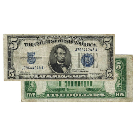 $5 - 1934 Blue Seal Silver Certificate - Fine