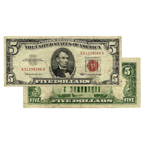 $5 - 1963 Red Seal FRN - Fine