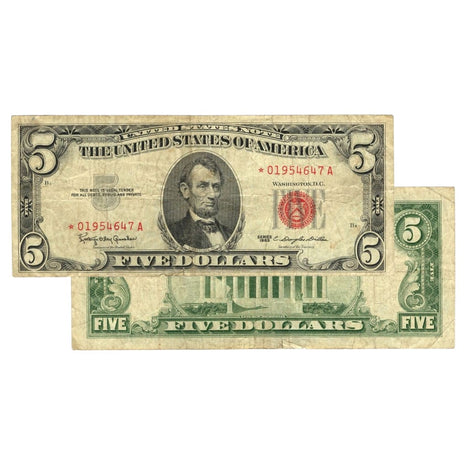 $5 - 1963 Red Seal FRN Star Note - Very Good