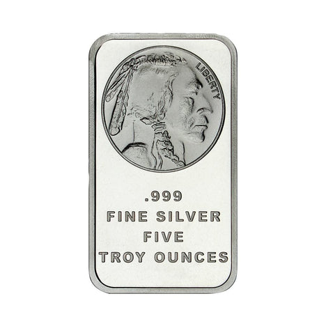 5 Ounce Silvertowne Mint .999 Silver Buffalo Bar