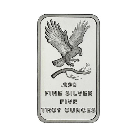 5 Ounce Silvertowne Mint .999 Silver Eagle Bar