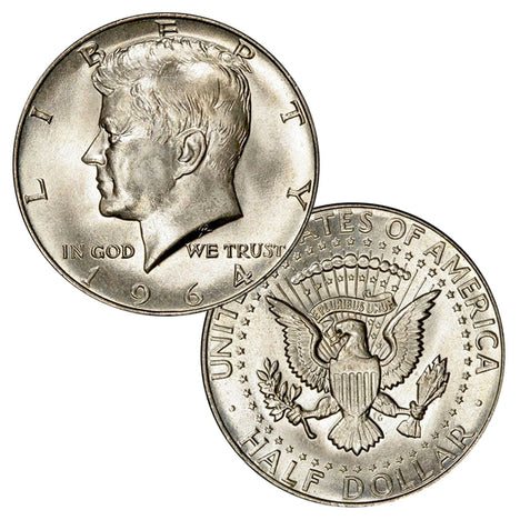 90% Silver 1964 JFK Half Dolla Brilliant Uncirculated (BU)