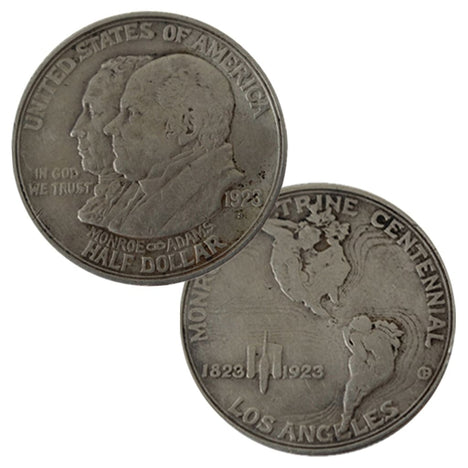 90% Silver Monroe Doctrine Centennial Commemorative Half Dollar - 1923-S Circulated